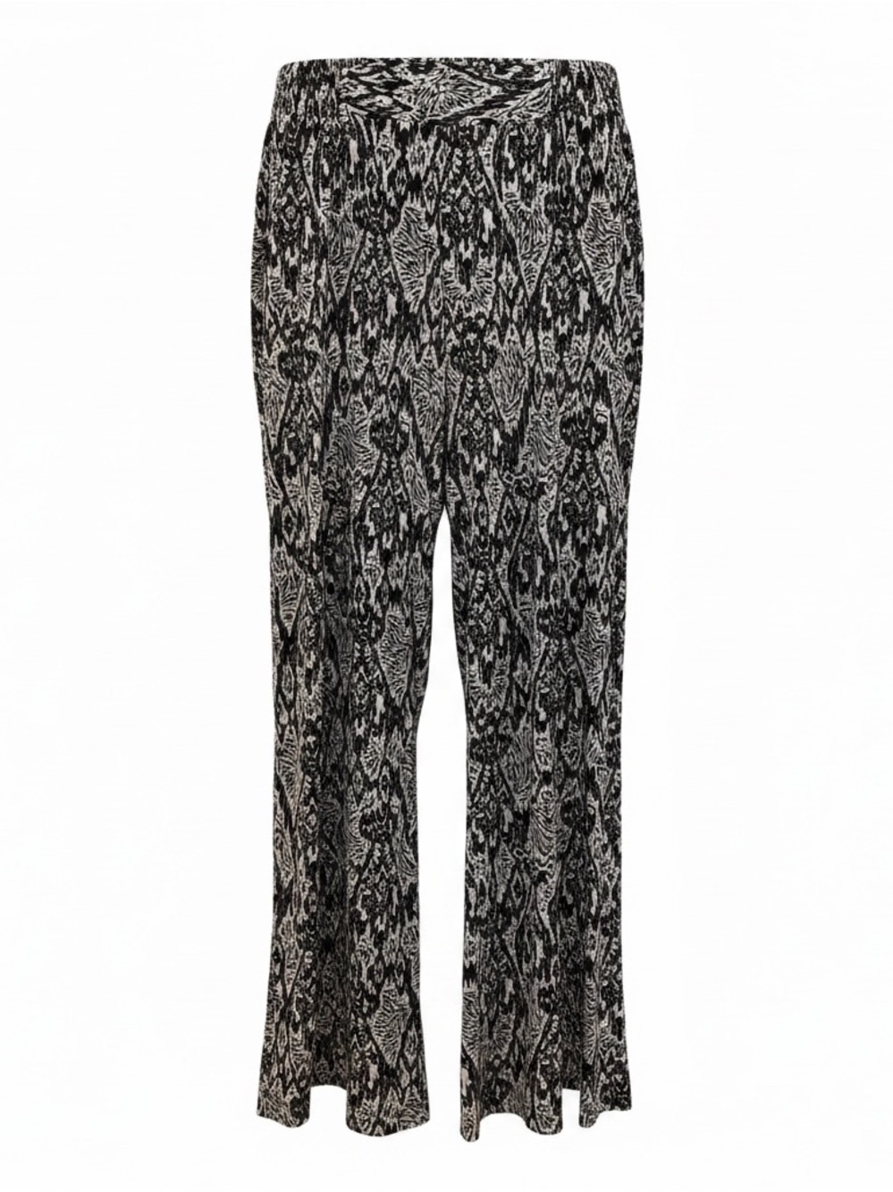 IMAN Black and White Ikat Wide-Leg Pants